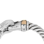 Sterling Silver 18K Yellow Gold Diamond Petite Buckle Ring 54 6.75 - Image 5