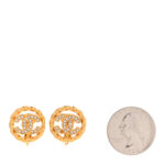 Crystal CC Round Clip On Earrings Gold - Image 2