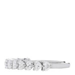 18K White Gold Diamond 1.00ct Heart Cut Half Eternity Band Ring 53 6.25 - Image 3