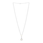 18K White Gold Diamond Akoya Cultured Pearl Petit Soleil Drop Pendant Necklace - Image 3