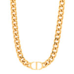 Metal CD Spikes Choker Necklace Gold