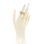 18K Yellow Gold Diamond Medium Perlee Clovers Ring 54 7 - Image 2