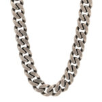 Metal Curb Chain Necklace Oxidized Silver