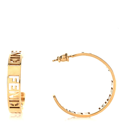 Bronze Small Signature Hoop Earrings Gold