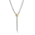 Sterling Silver 18K Yellow Gold Lariat Waterfall Necklace