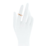 18K Pink Gold Diamond 4mm LOVE Wedding Band Ring 50 5.25 - Image 2