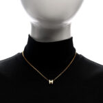 Lacquered Gold Mini Pop H Pendant Necklace White - Image 2