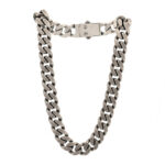 Metal Curb Chain Necklace Oxidized Silver - Image 3