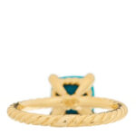 18K Yellow Gold Diamond Turquoise 7mm Chatelaine Ring 46 3.75 - Image 3
